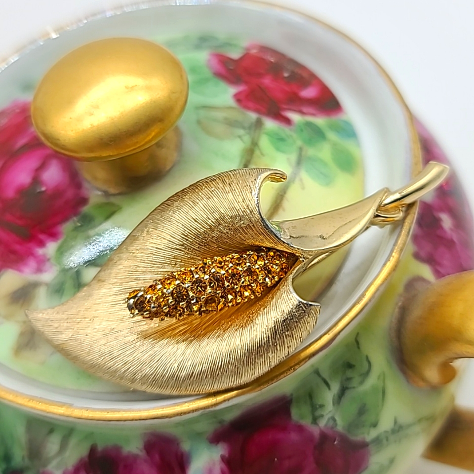 Vintage 1950-55 Marcel Boucher Calla Lily Brooch Signed And Numbered 7431 255$